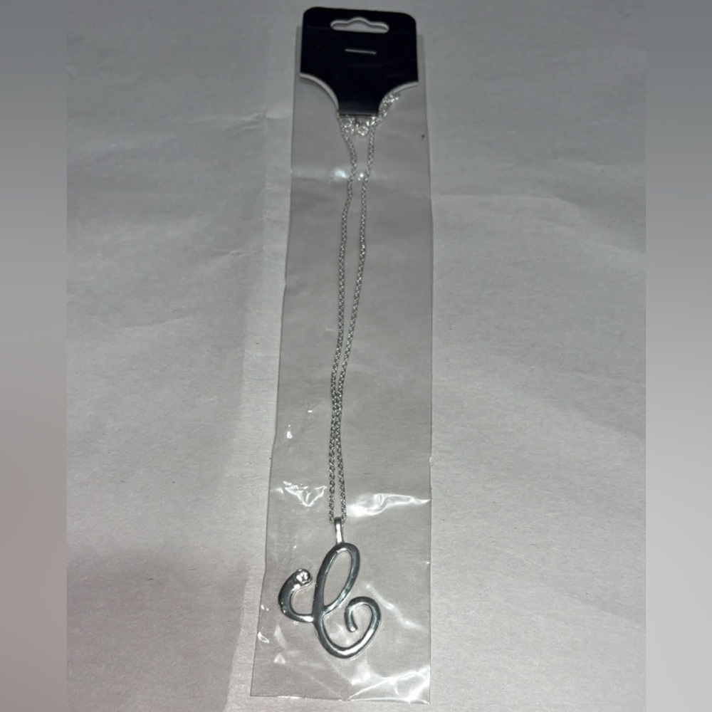 Silver Color C Initial Pendant‎ Necklace